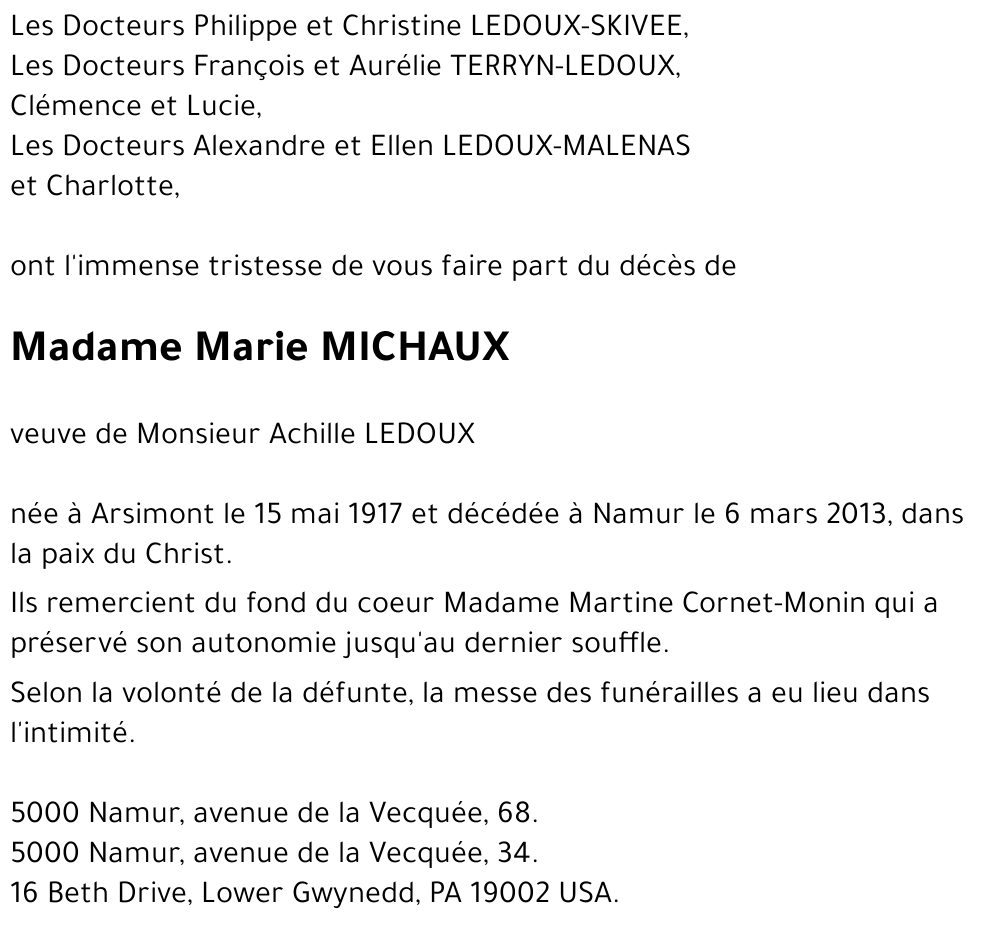 Marie MICHAUX