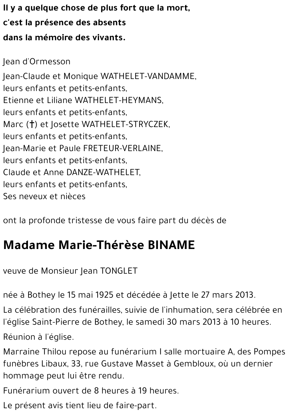 Marie-Thérèse BINAME