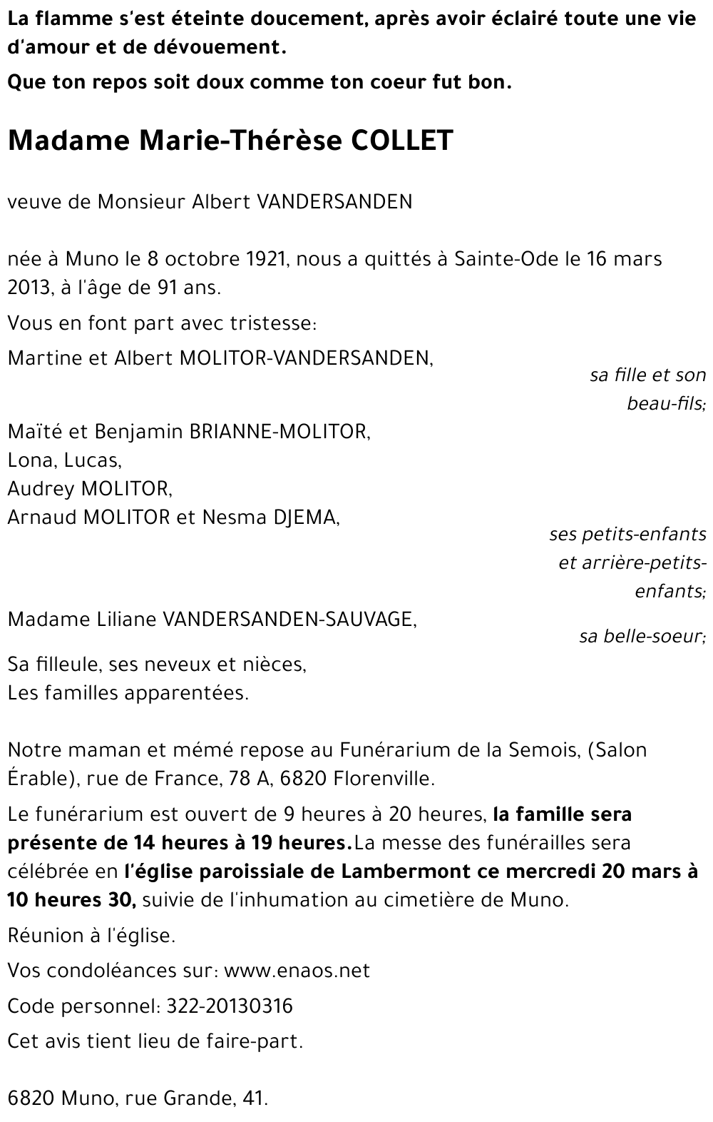 Marie-Thérèse COLLET