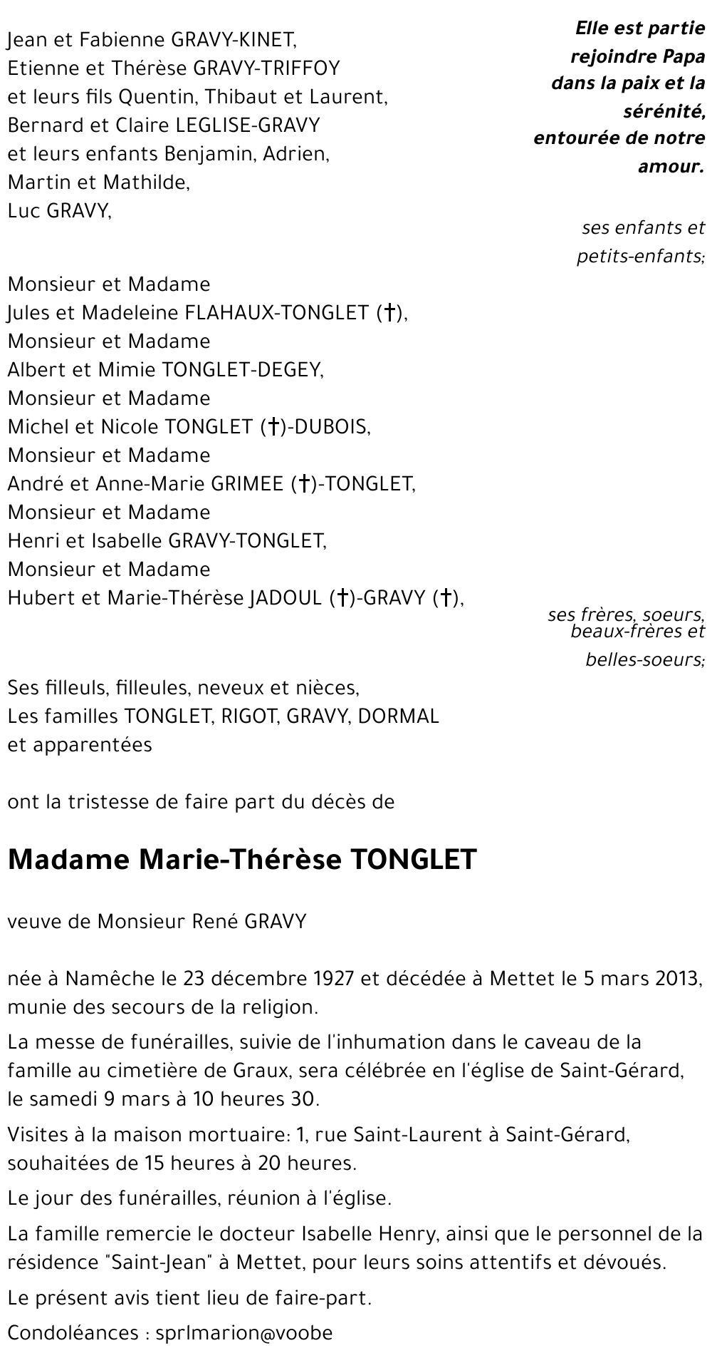 Marie-Thérèse TONGLET