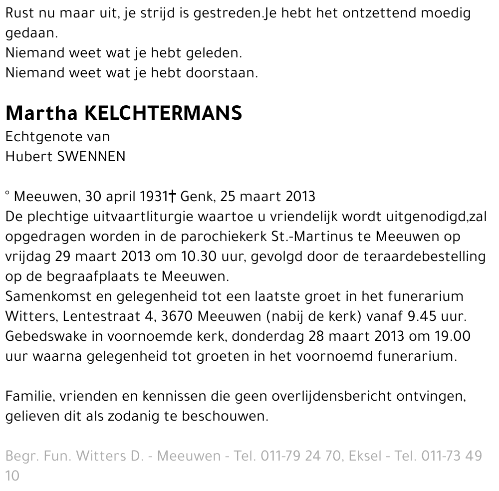 Martha Kelchtermans
