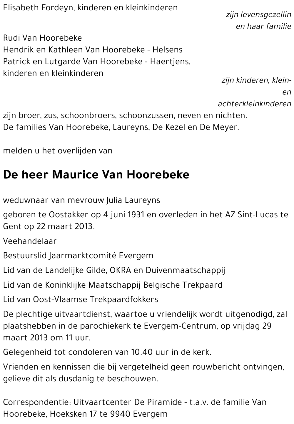 Maurice Van Hoorebeke