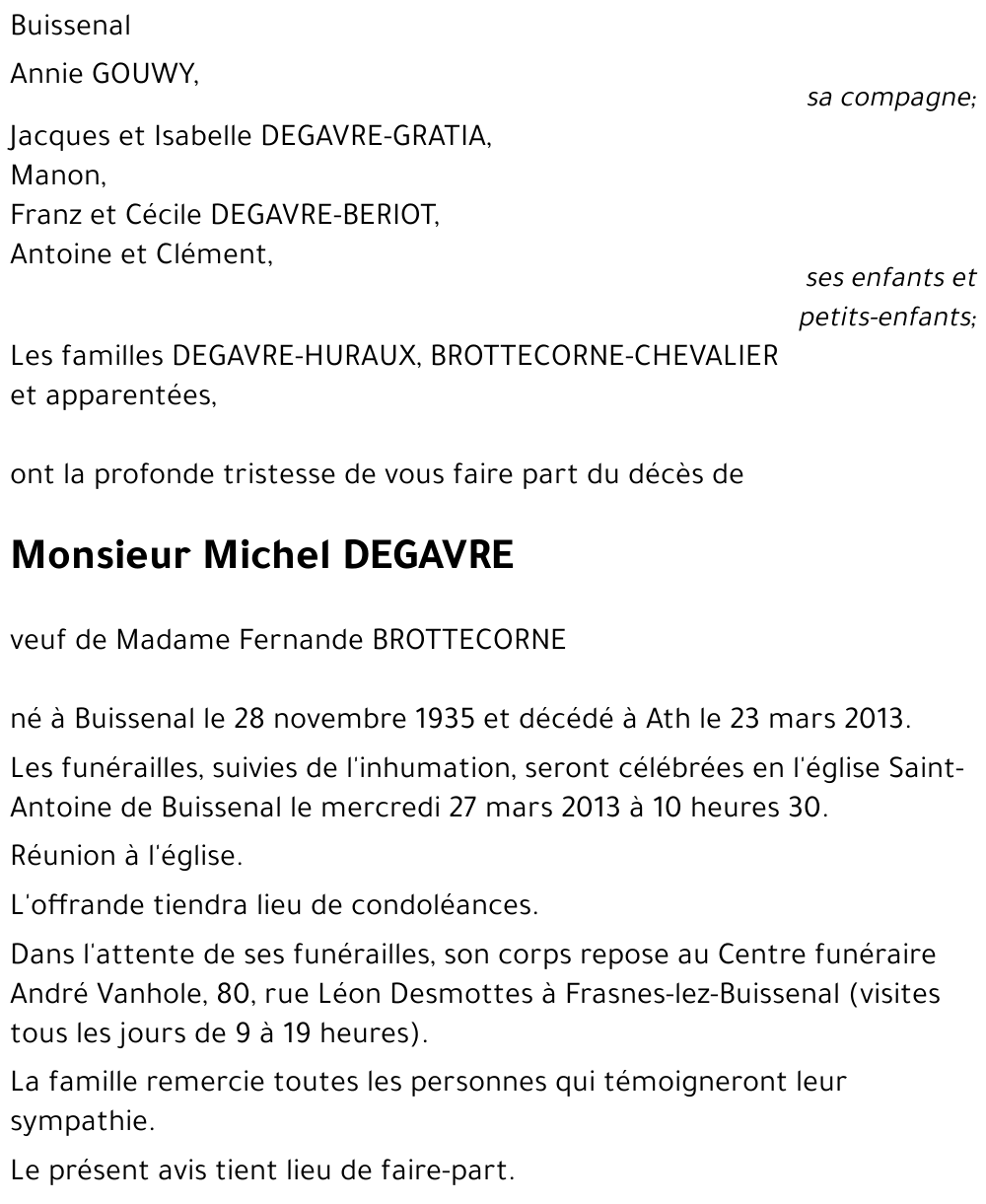 Michel DEGAVRE