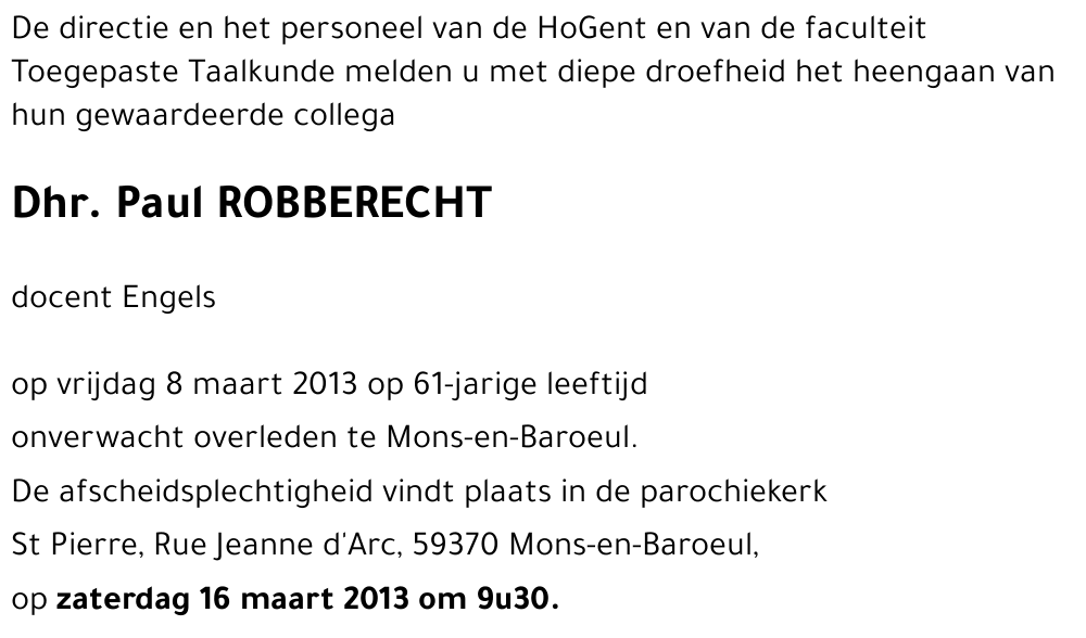Paul ROBBERECHT
