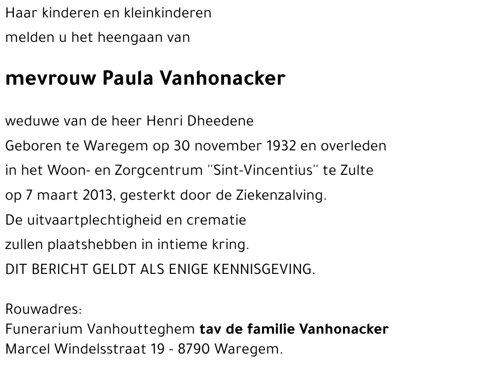 Paula VANHONACKER