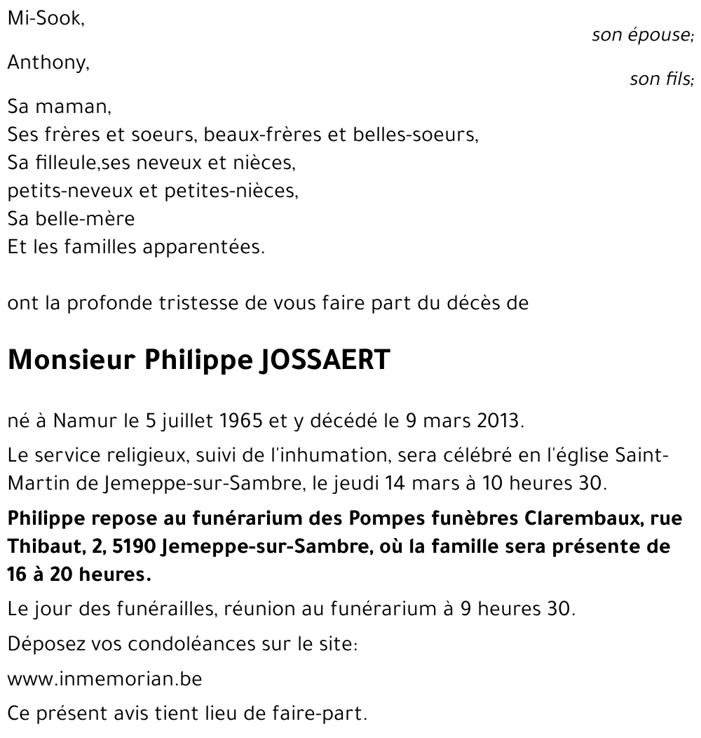 Philippe JOSSAERT