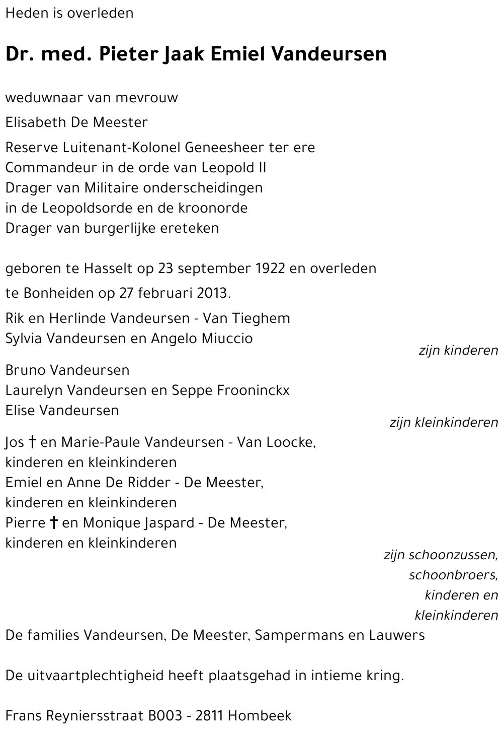 Pieter Jaak Emiel Vandeursen