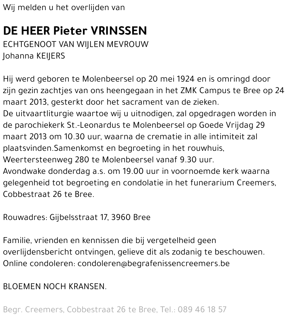 Pieter Vrinssen