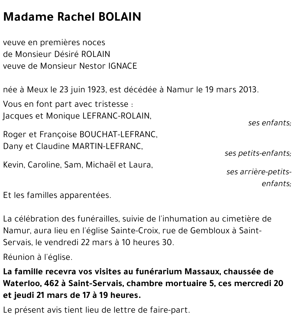 Rachel BOLAIN