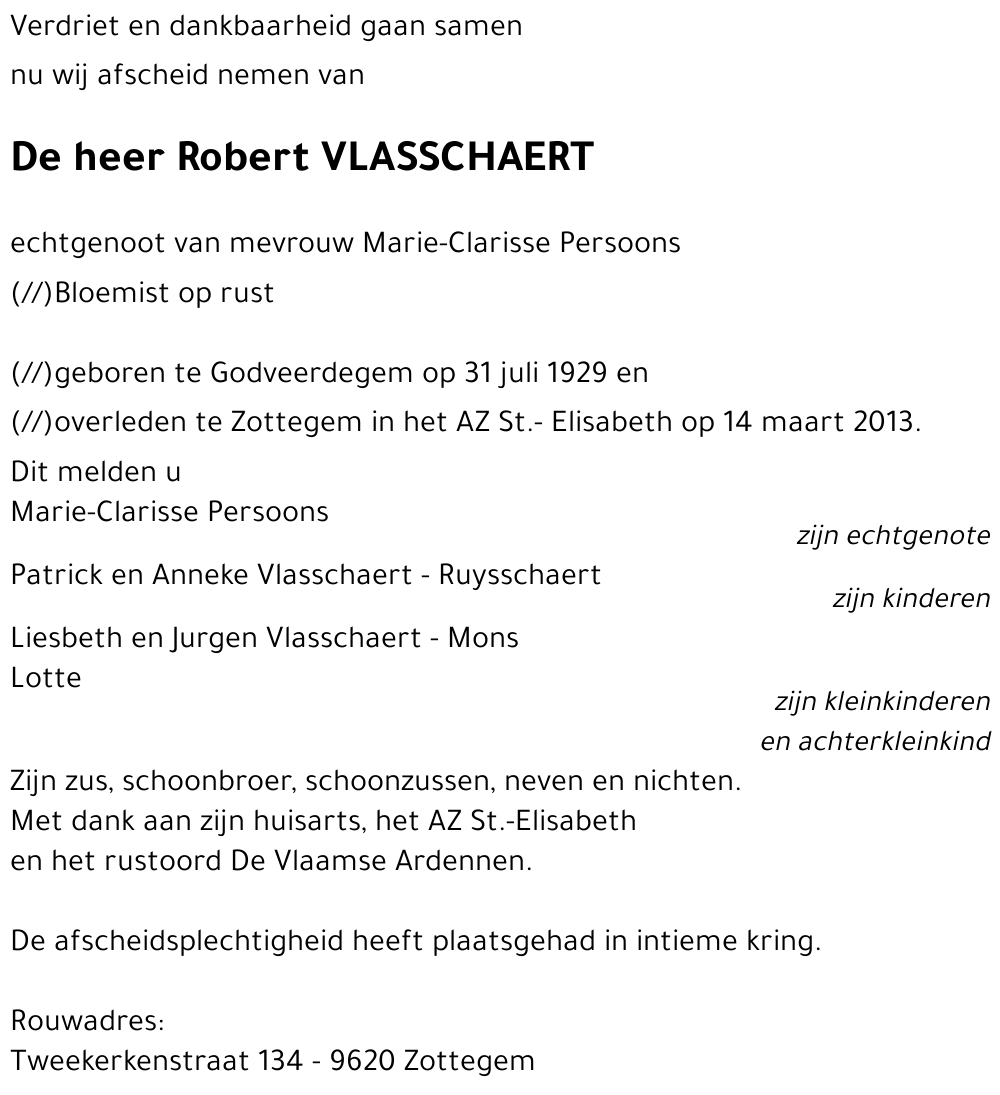 Robert VLASSCHAERT