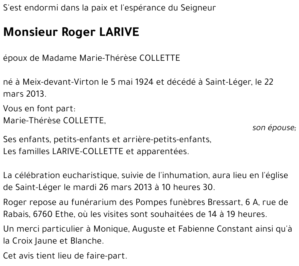 Roger LARIVE