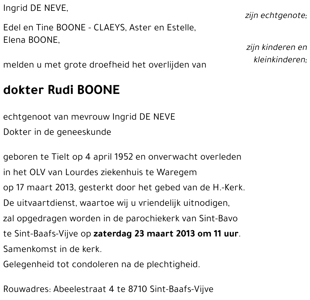 Rudi BOONE