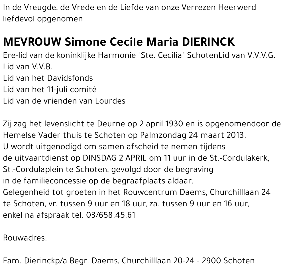 Simone Cecile Maria Dierinck