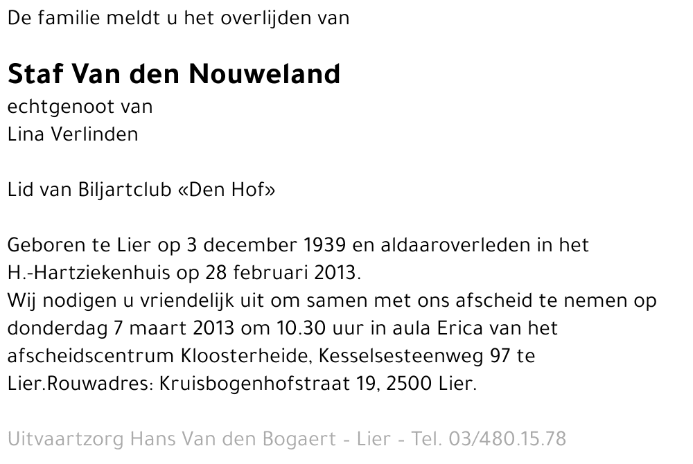 Staf Van den Nouweland