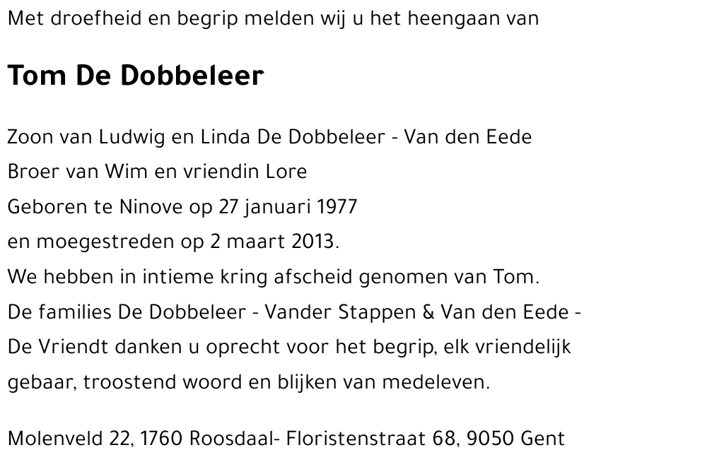 Tom De Dobbeleer