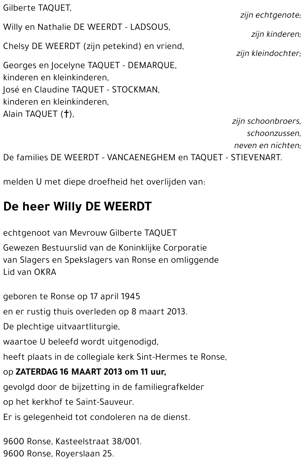 Willy DE WEERDT