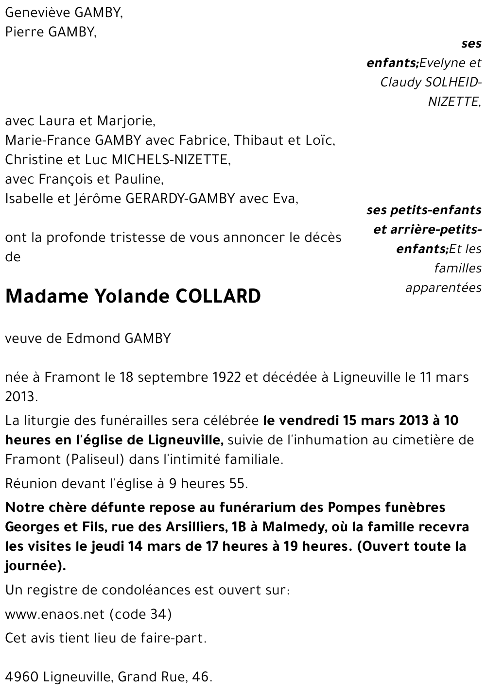 Yolande COLLARD