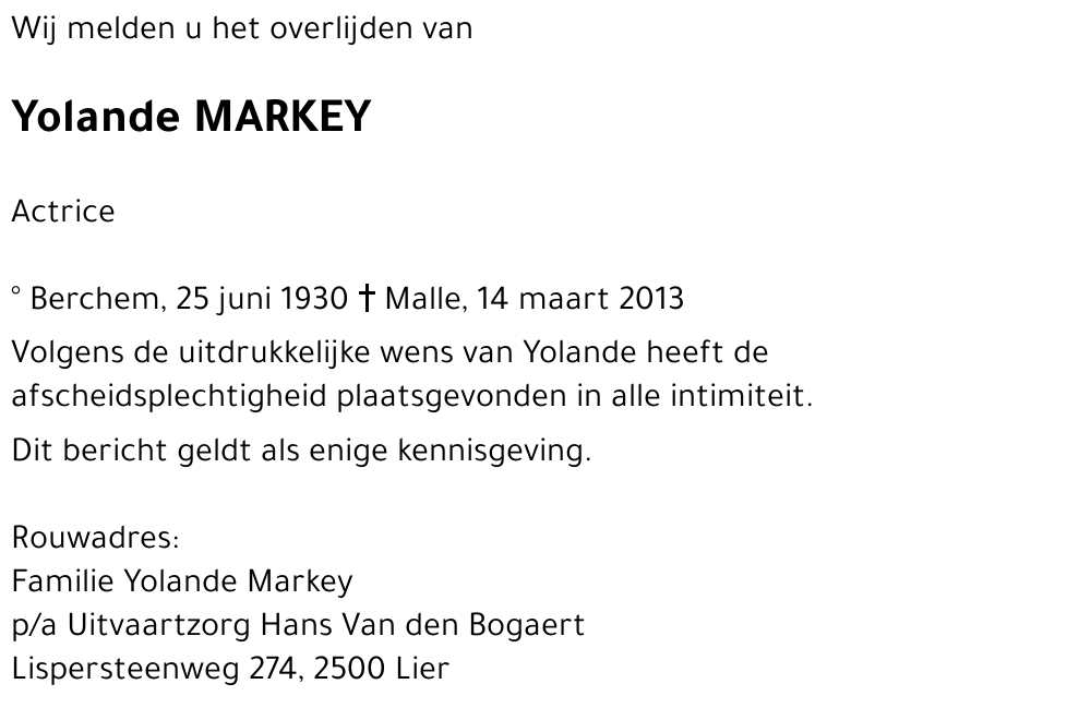 Yolande Markey