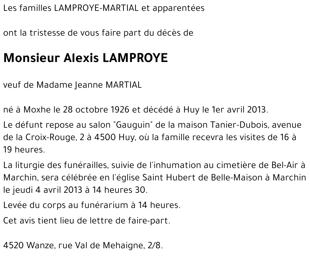 Alexis LAMPROYE