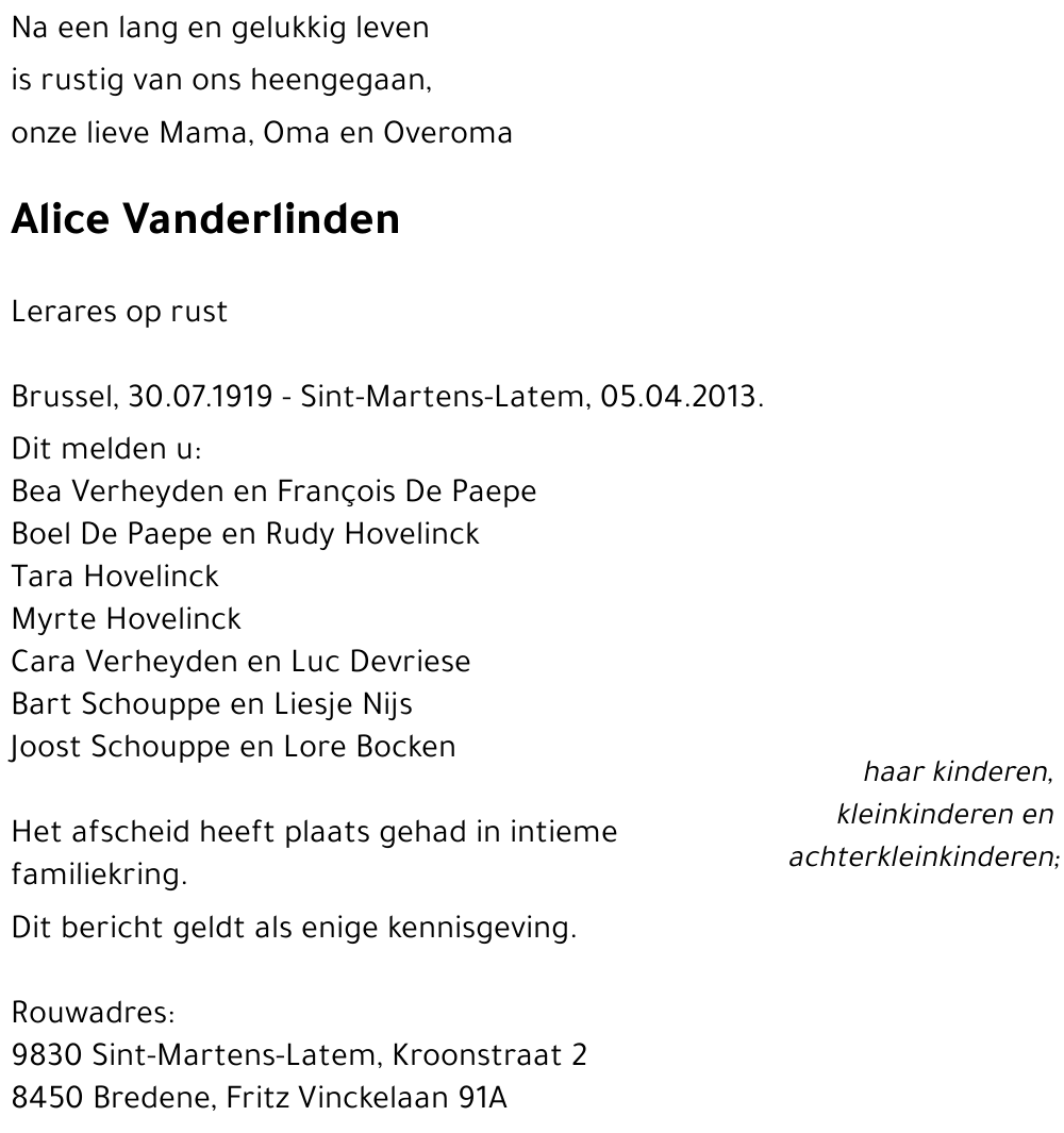 Alice Vanderlinden