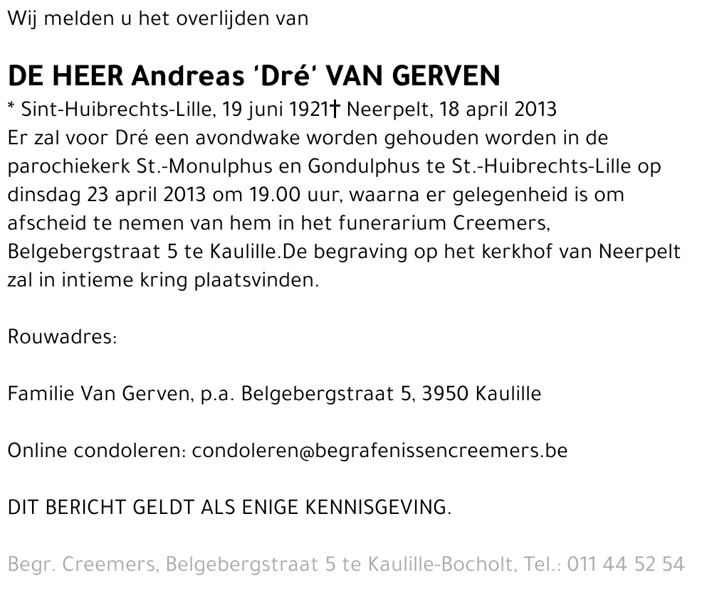Andreas Van Gerven