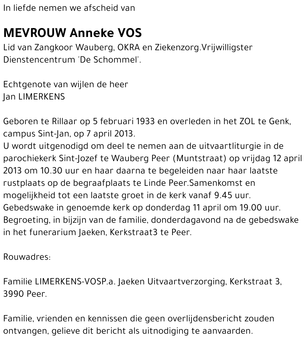Anneke VOS