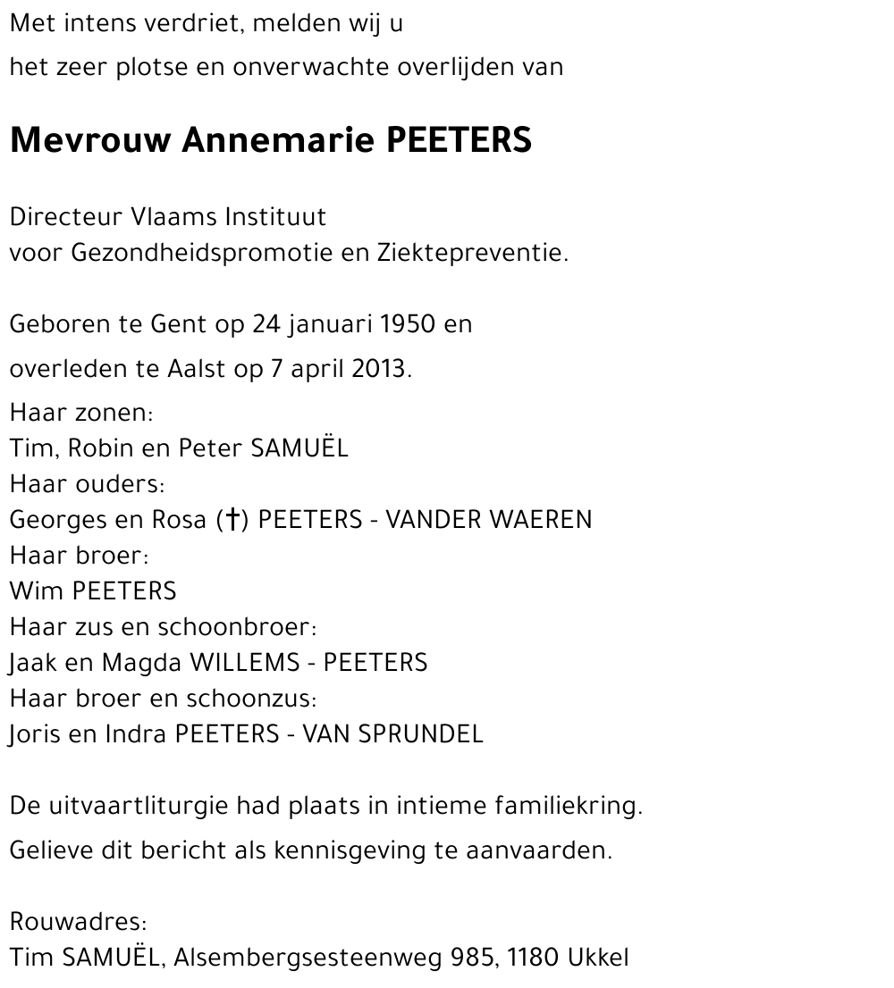 Annemarie PEETERS