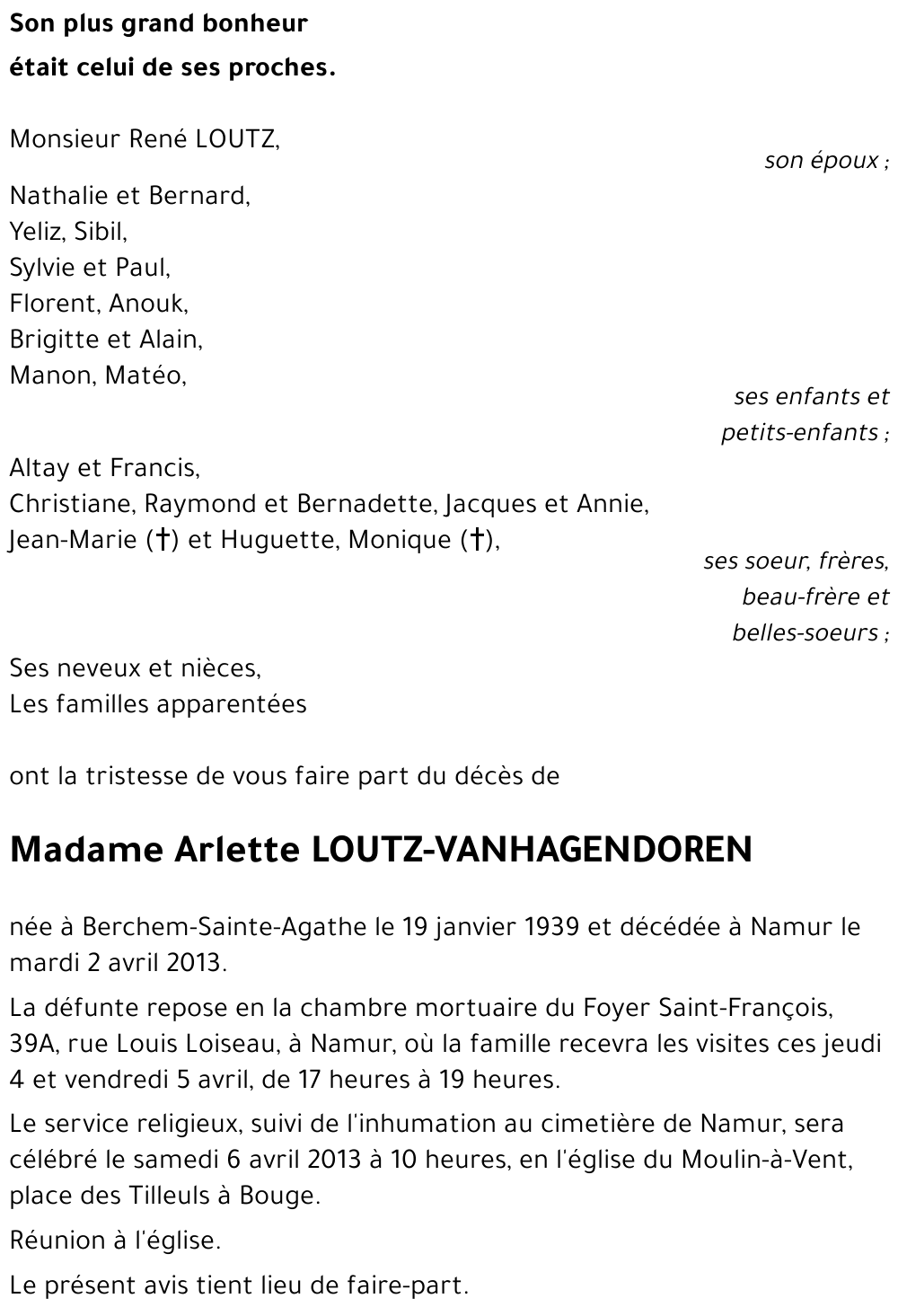 Arlette VANHAGENDOREN