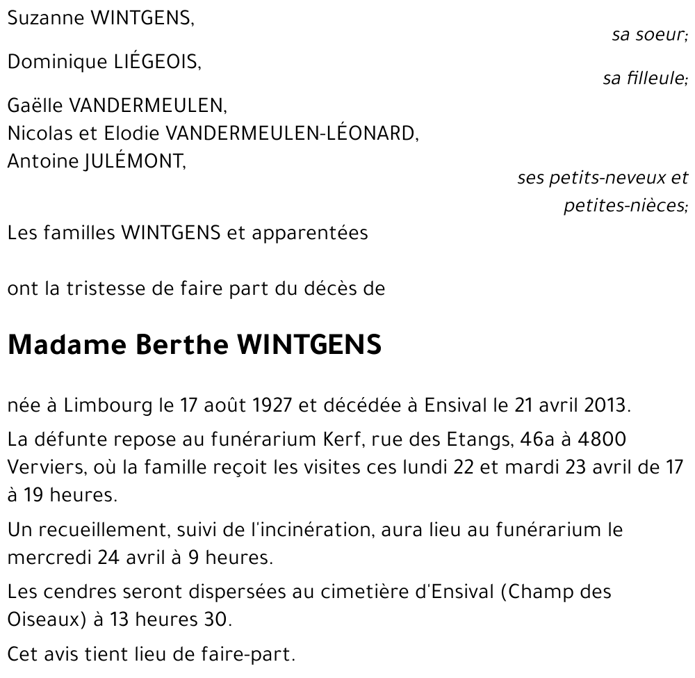 Berthe WINTGENS