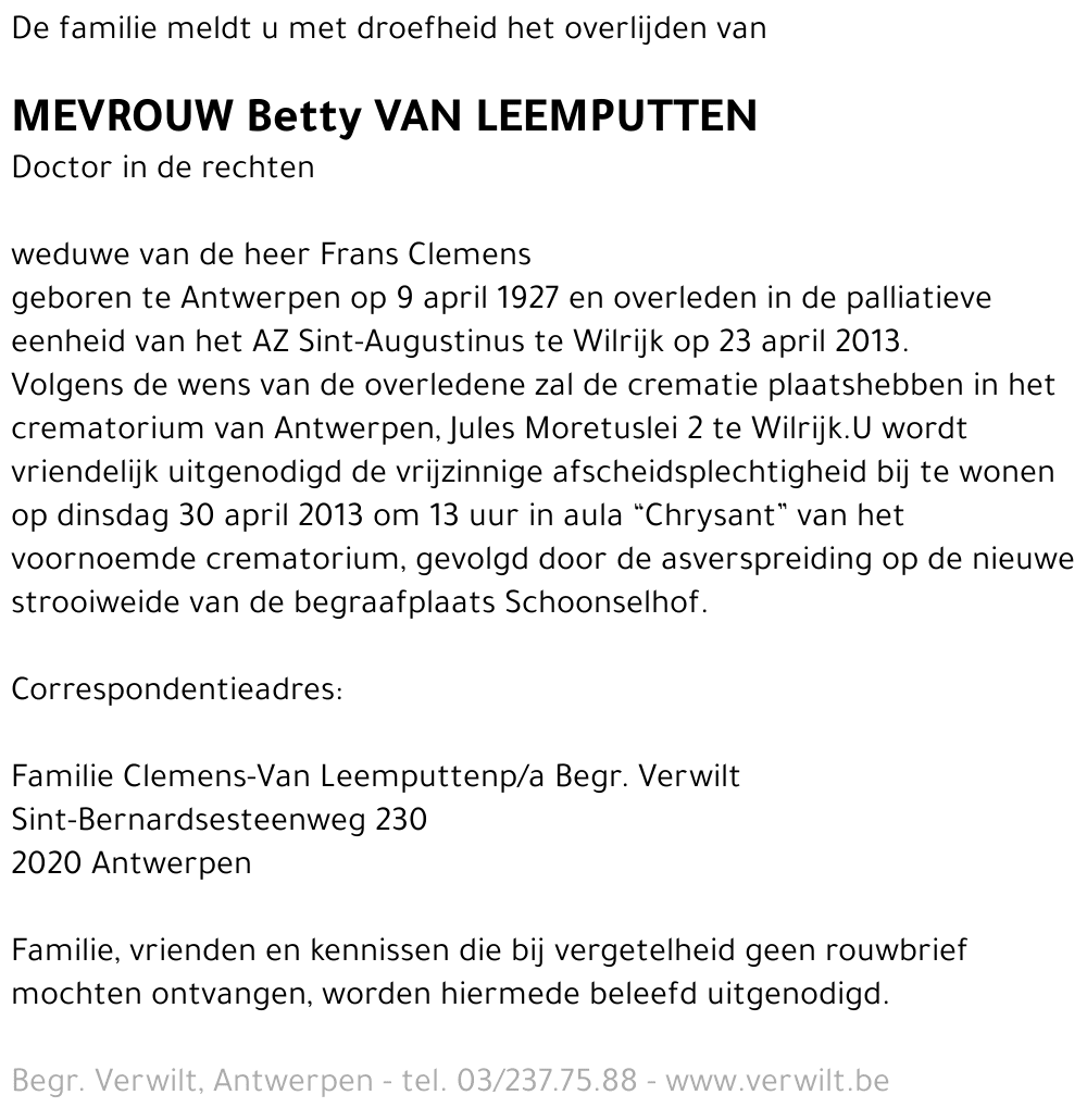 Betty Van Leemputten