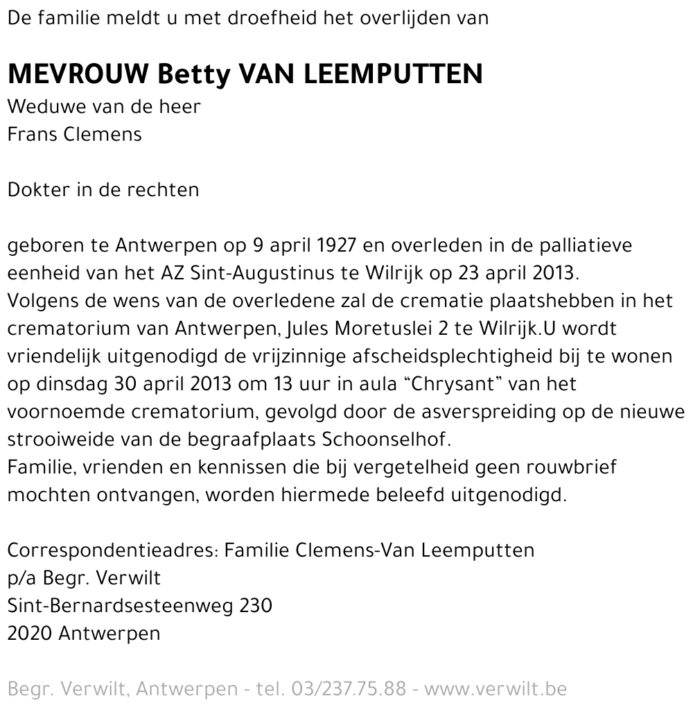 Betty Van Leemputten