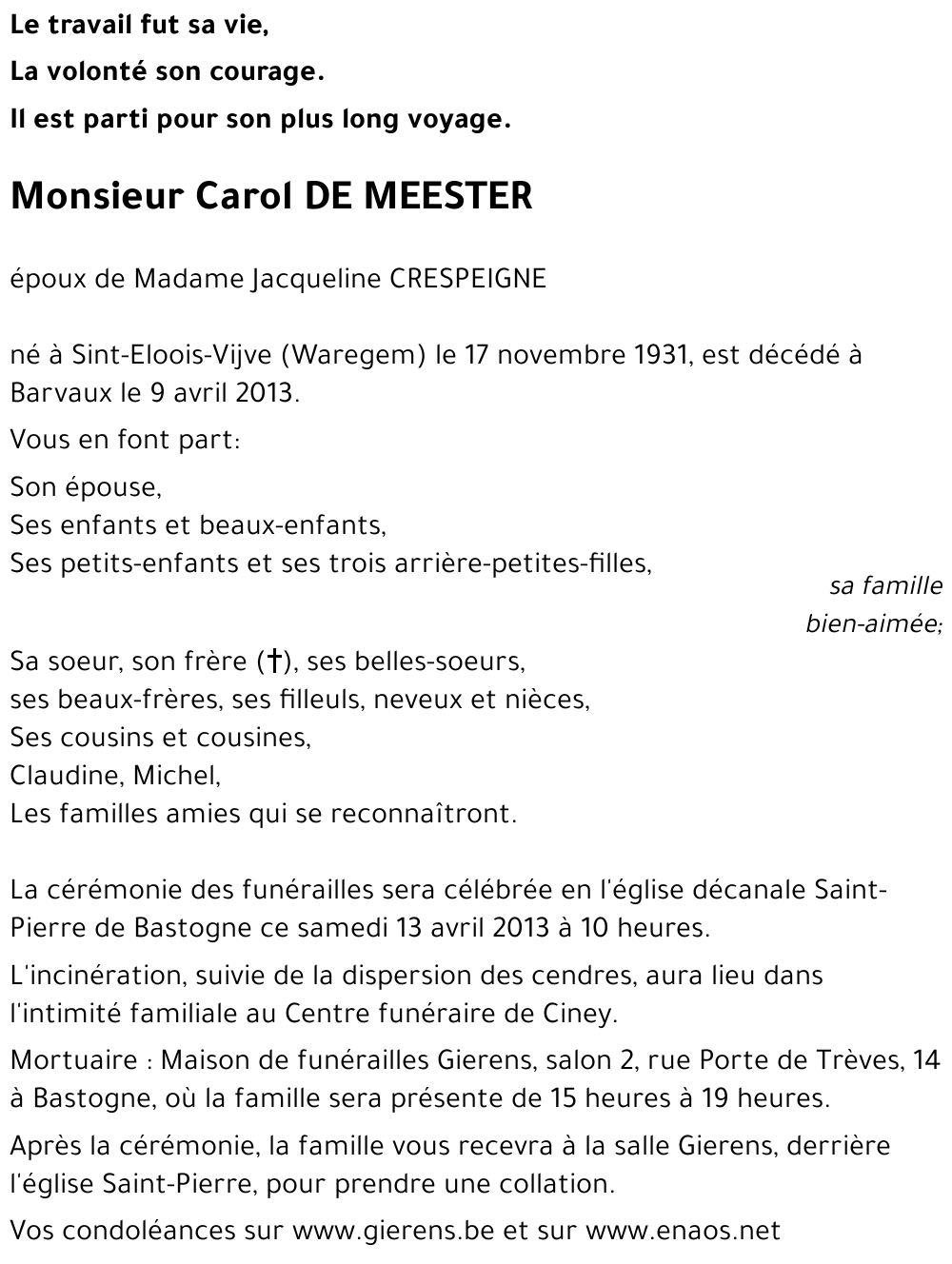 Carol DE MEESTER