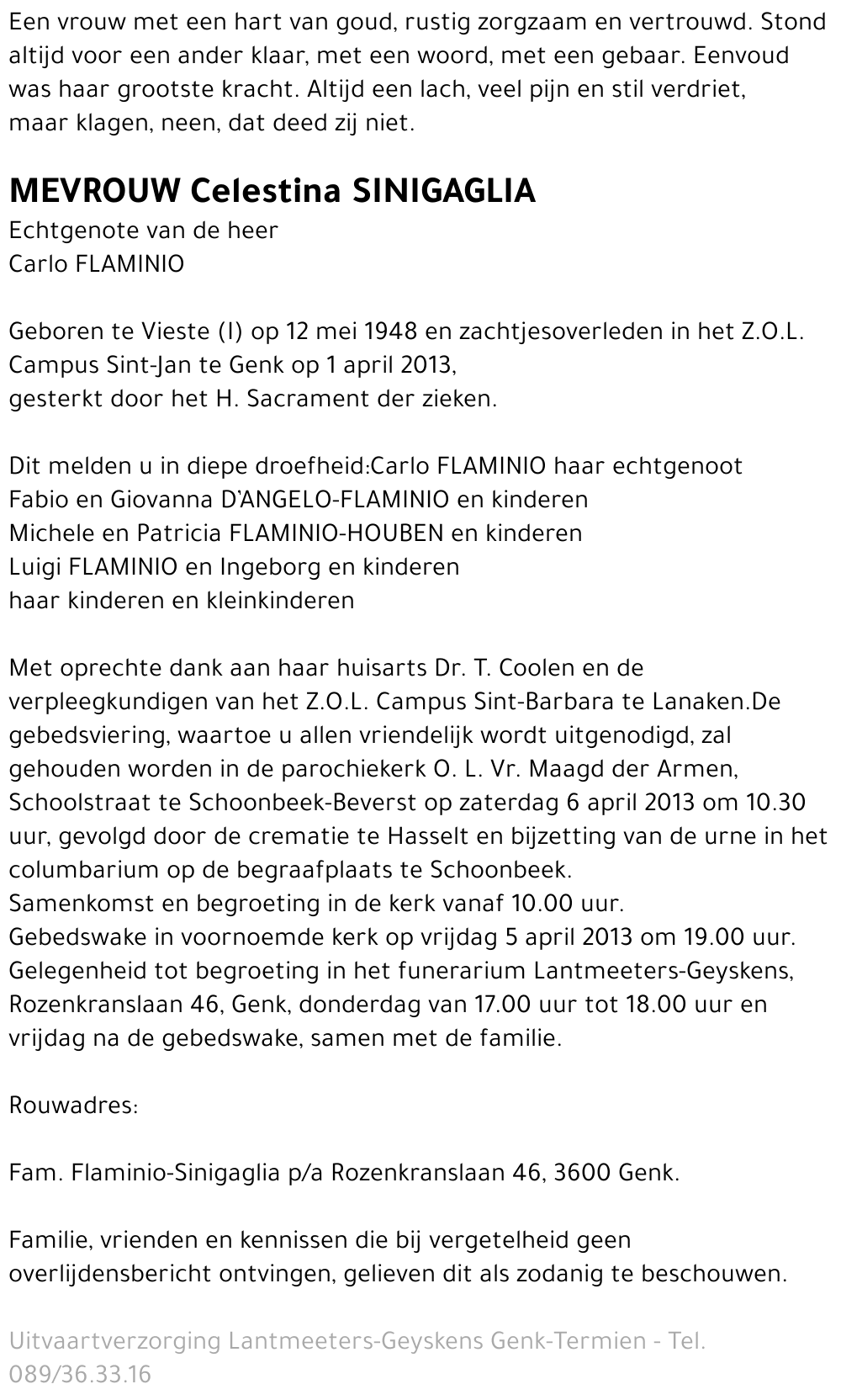 Celestina SINIGAGLIA