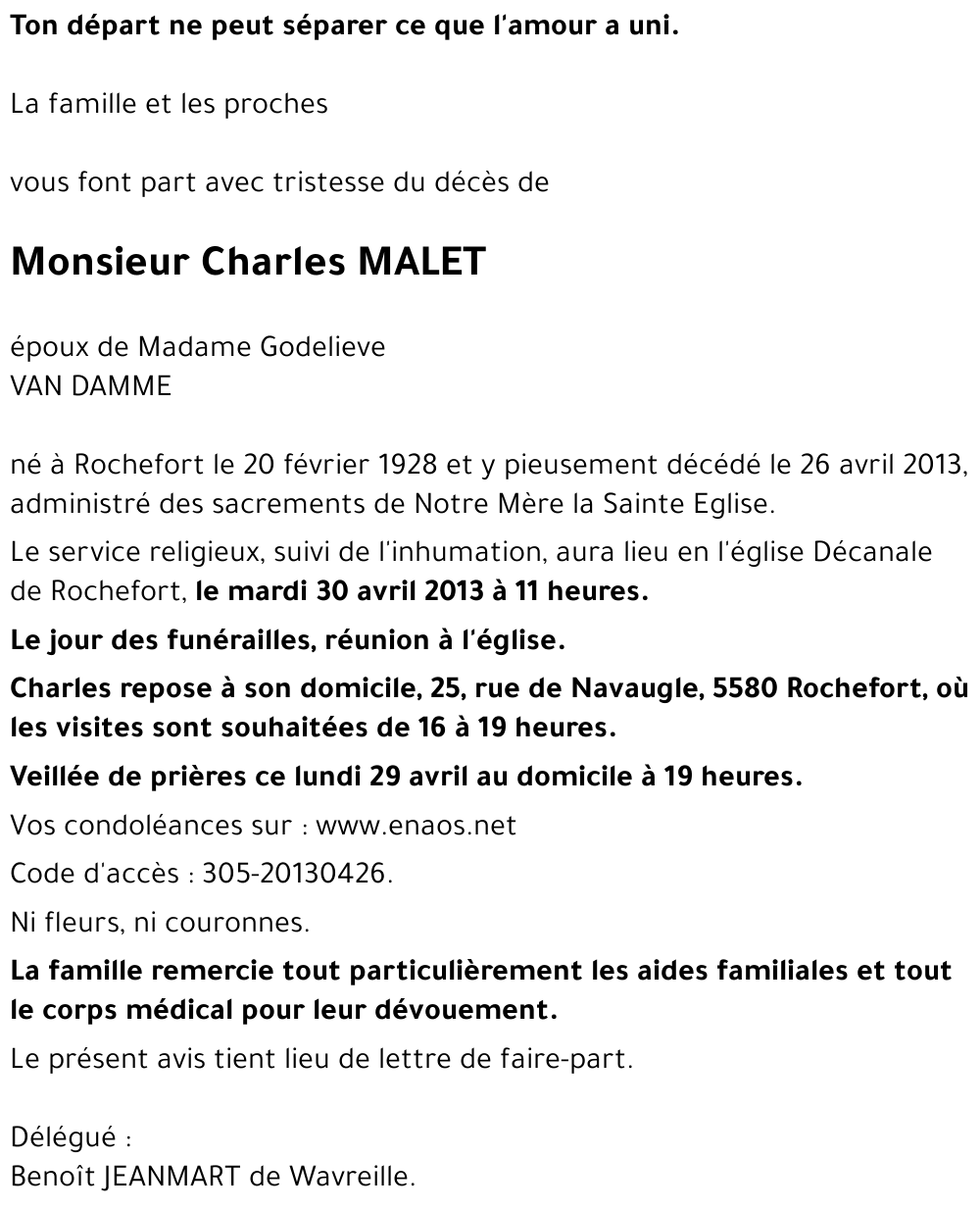 Charles MALET