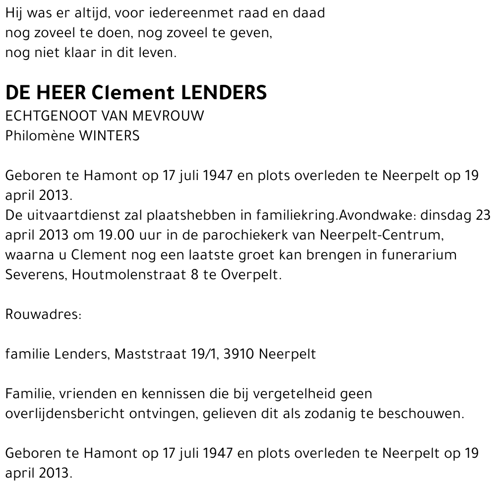 Clement Lenders