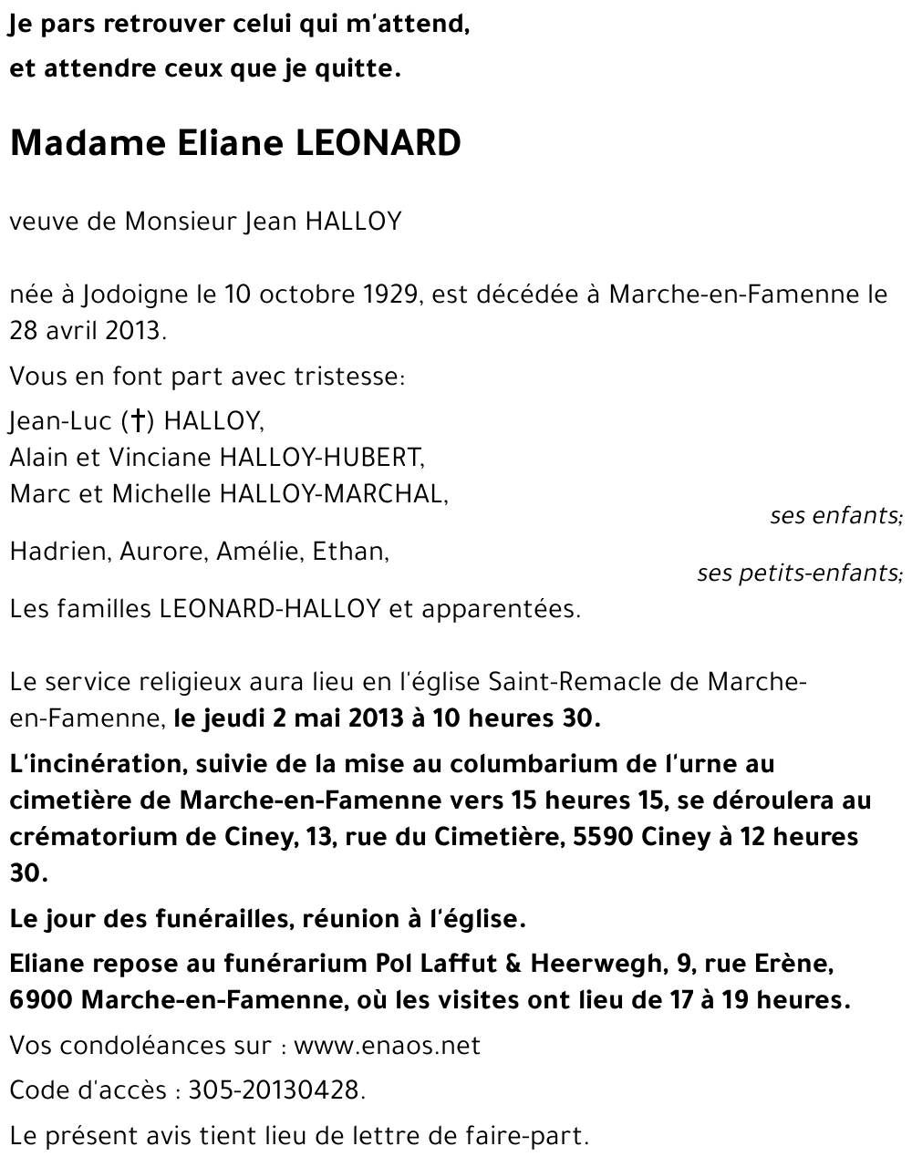 Eliane LEONARD