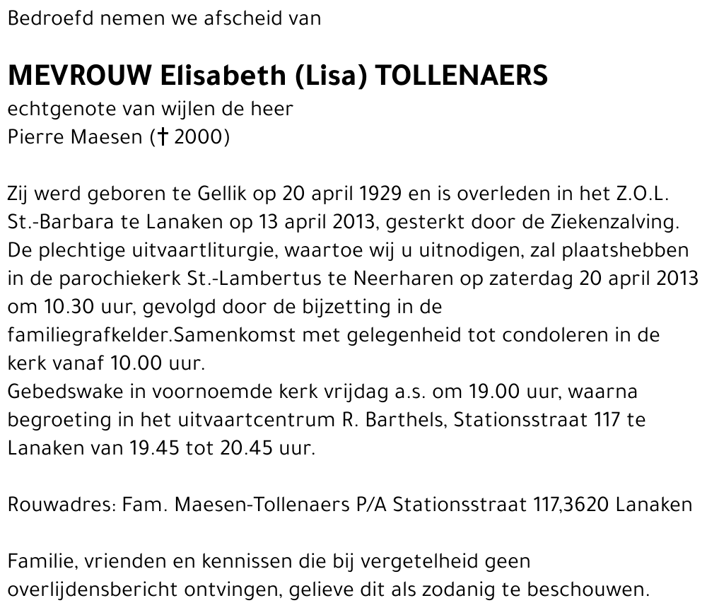 Elisabeth Tollenaers