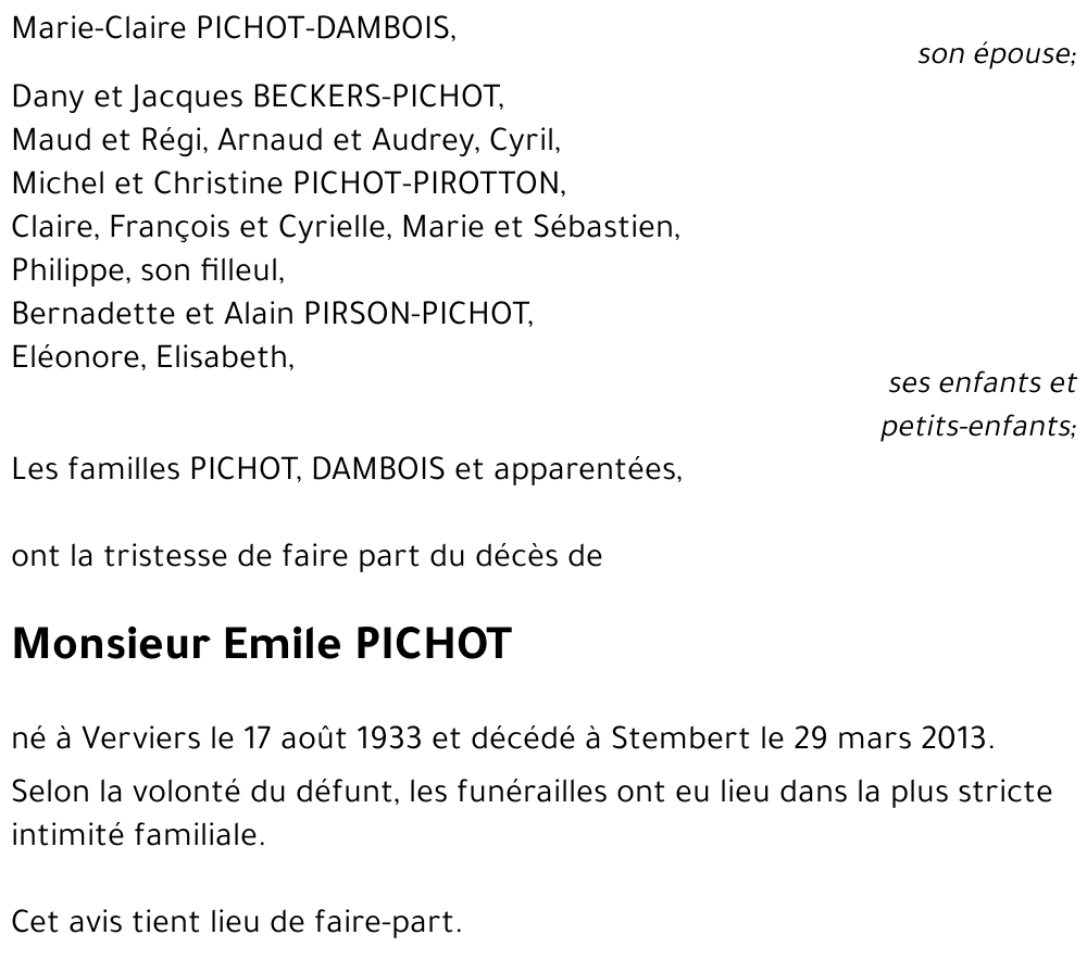 Emile PICHOT