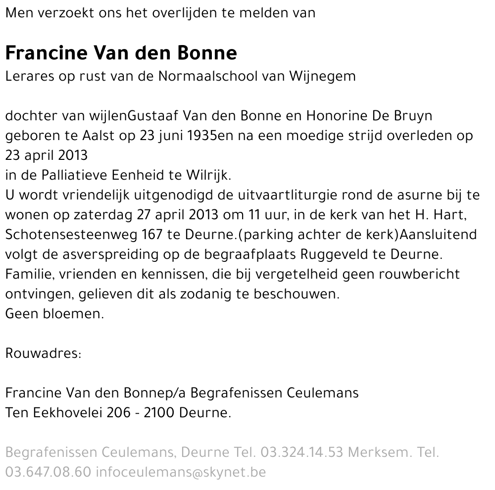 Francine Van den Bonne