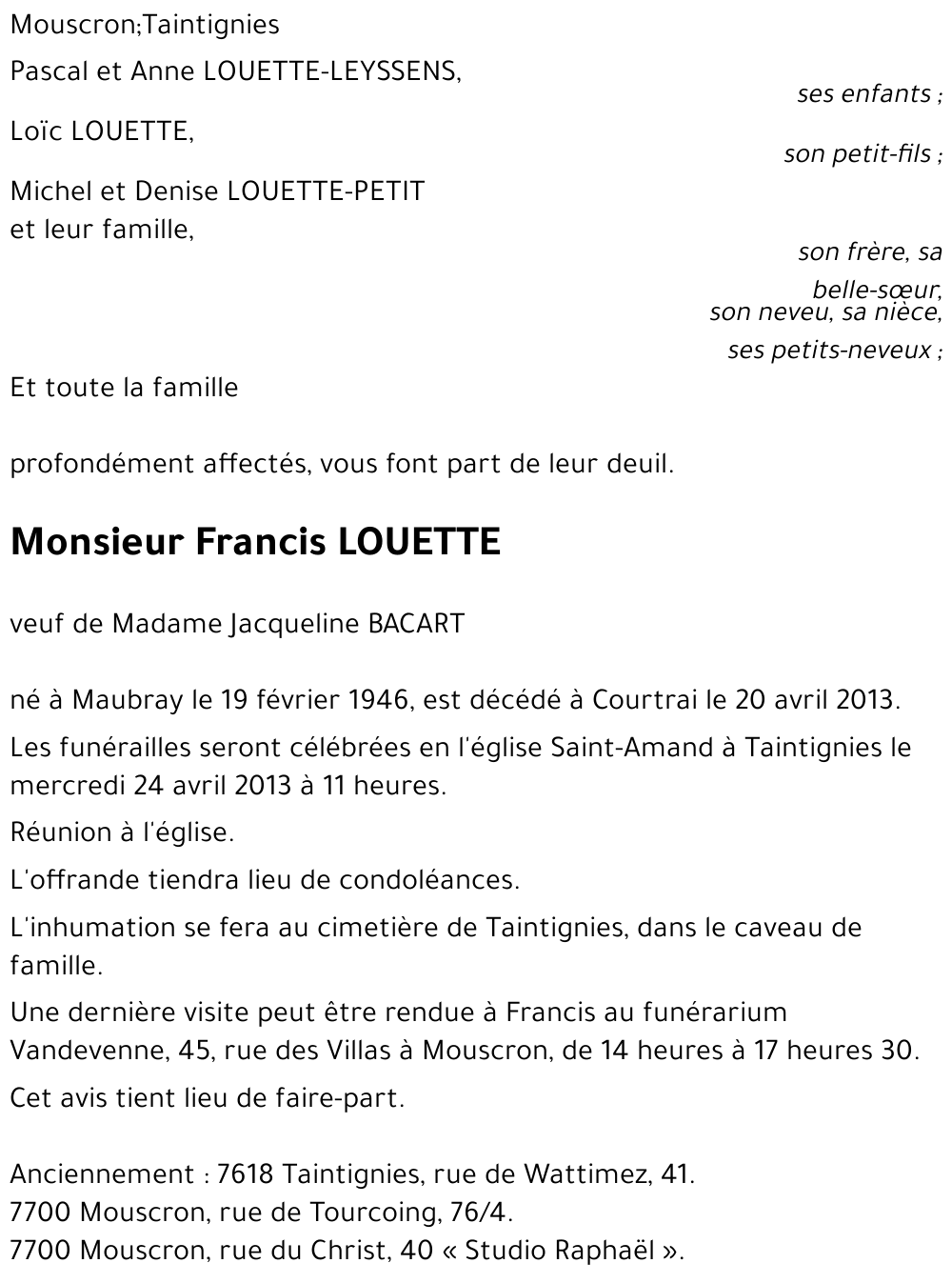 Francis LOUETTE