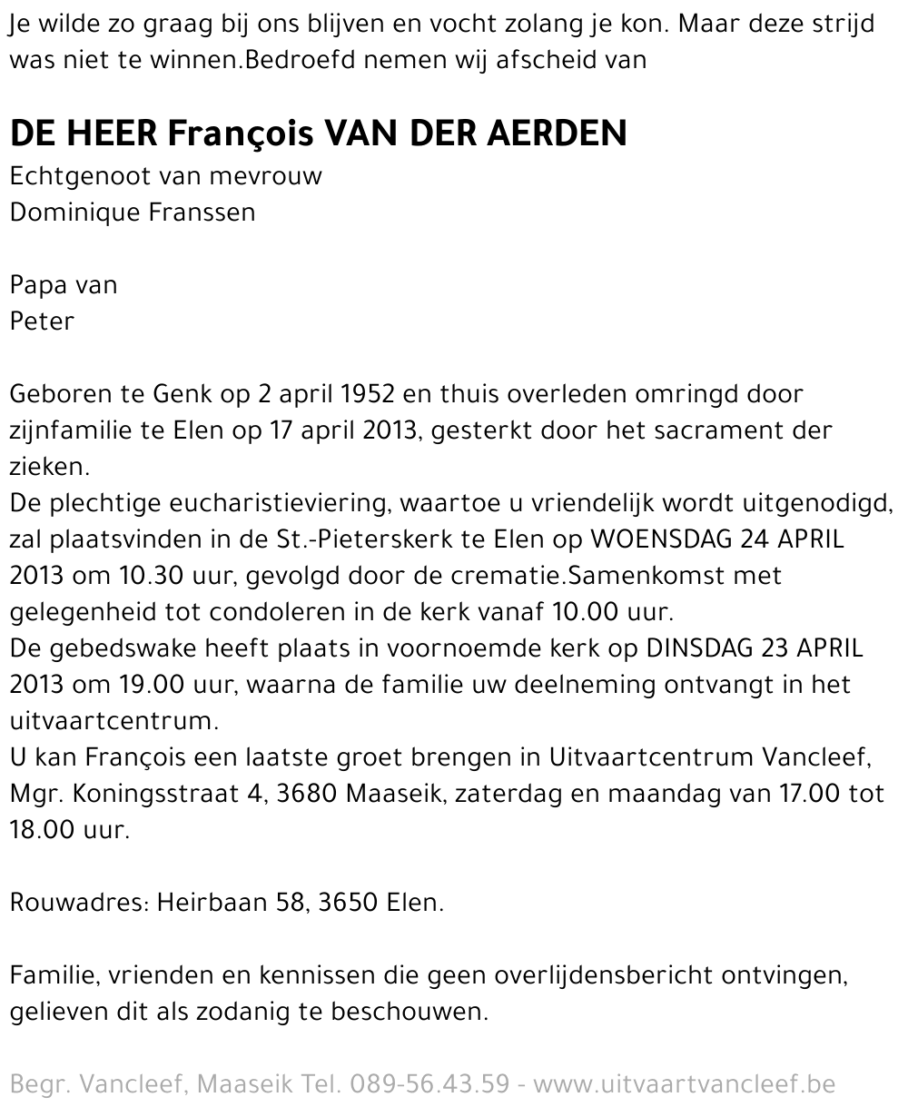 François Van der Aerden