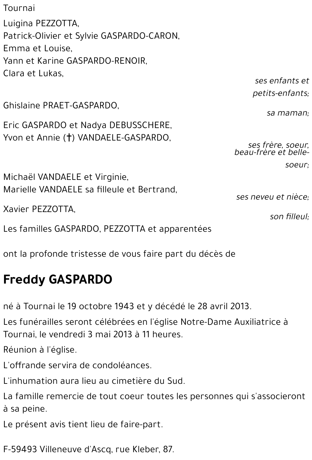 Freddy GASPARDO
