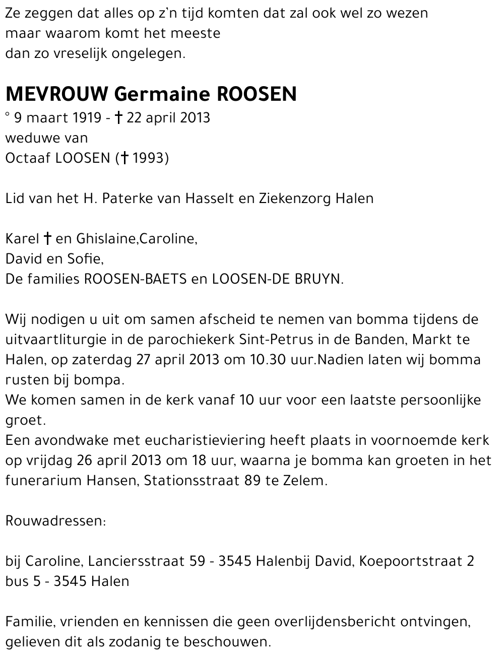 Germaine ROOSEN