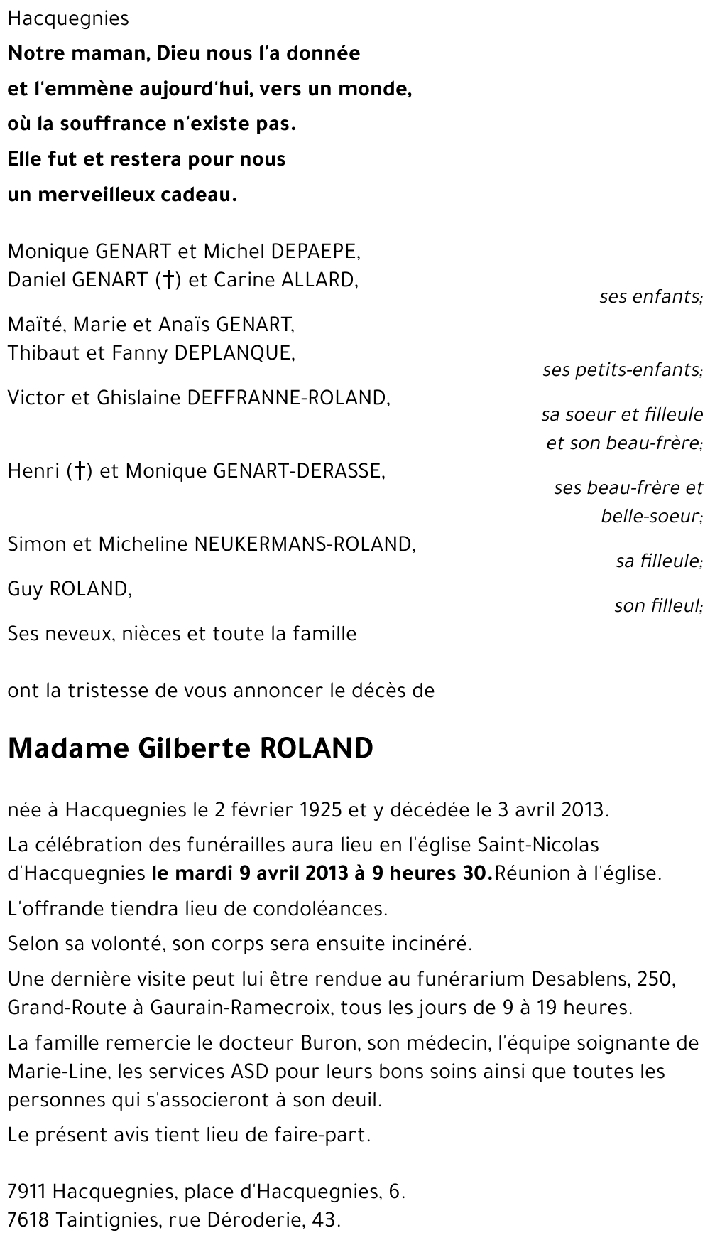 Gilberte ROLAND