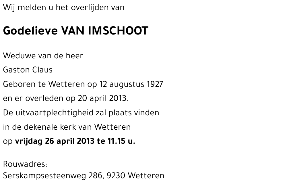 Godelieve VAN IMSCHOOT