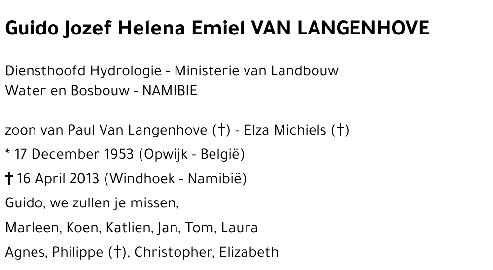 Guido Jozef Helena Emiel VAN LANGENHOVE