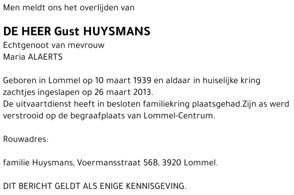 Gust Huysmans