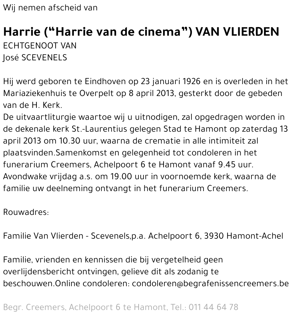 Harrie Van Vlierden