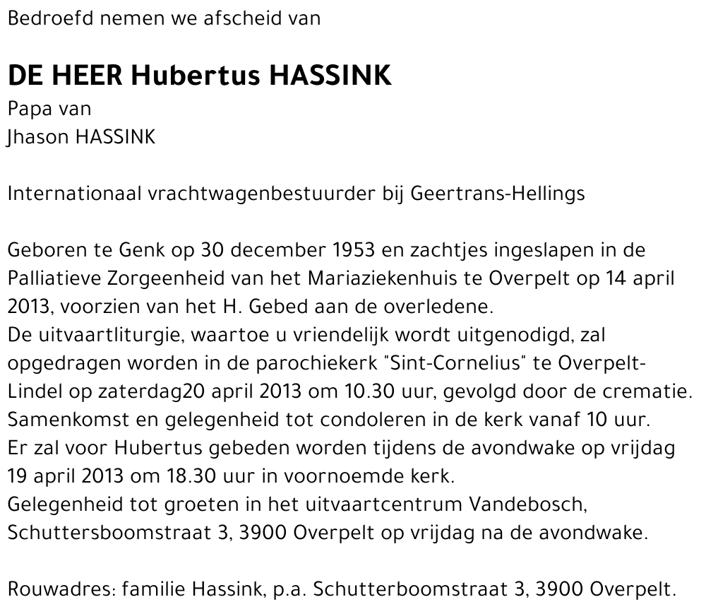 Hubertus HASSINK