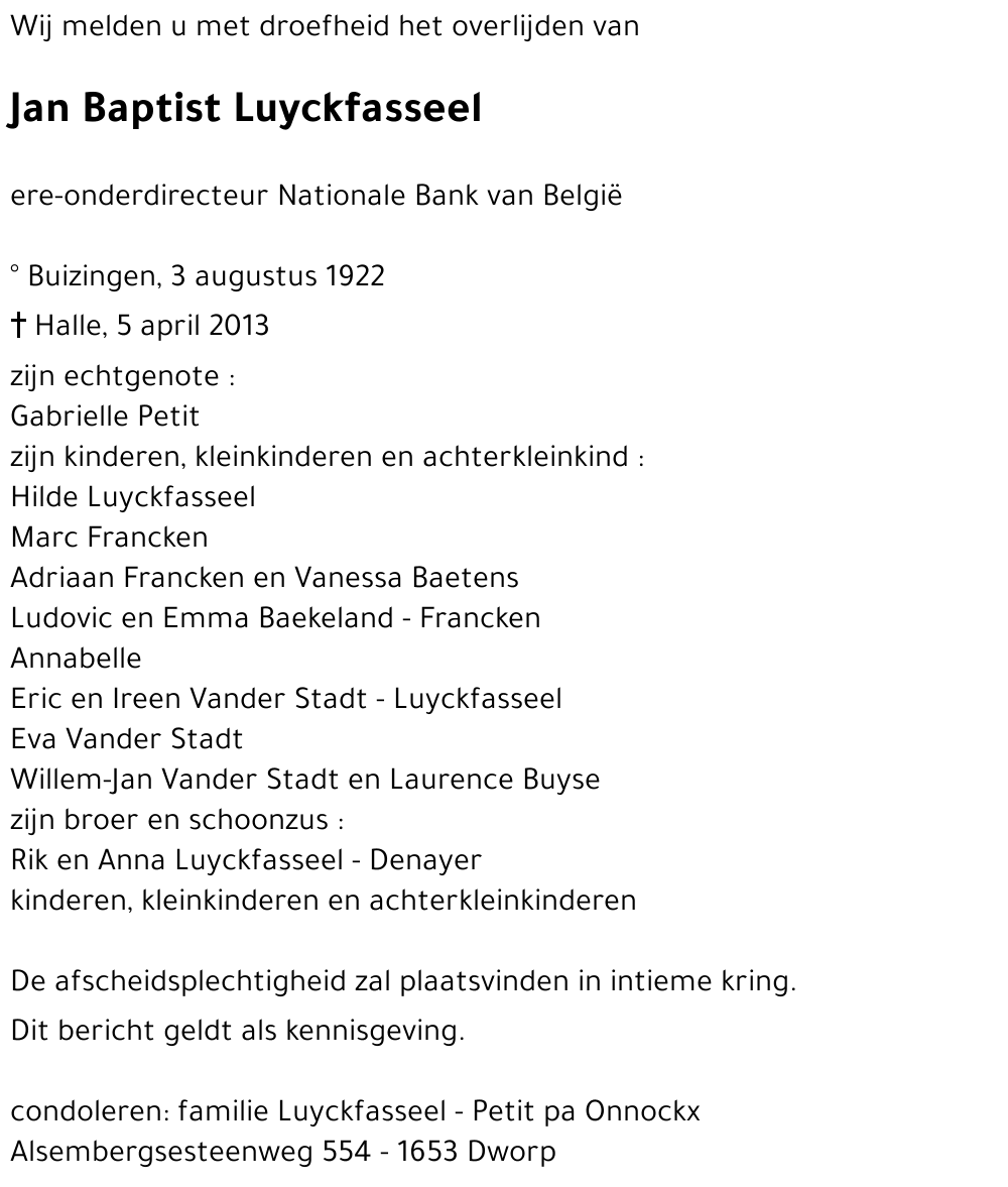 Jan Baptist Luyckfasseel